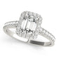 Emerald Cut Halo Engagement Ring