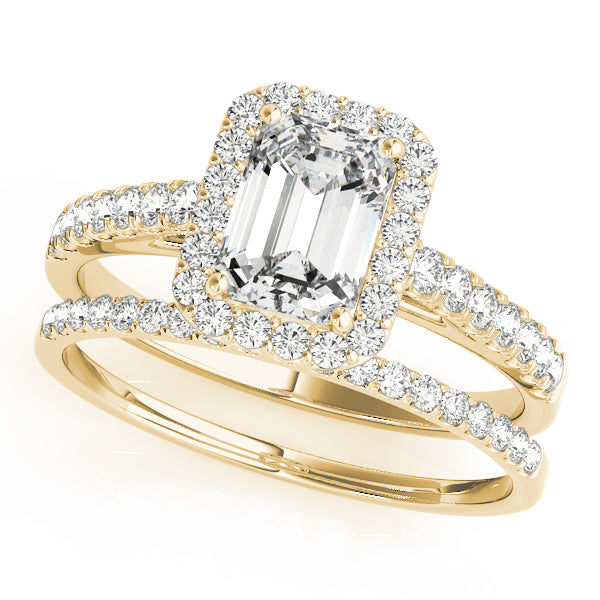 Emerald Cut Halo Engagement Ring
