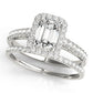 Emerald Cut Halo Engagement Ring