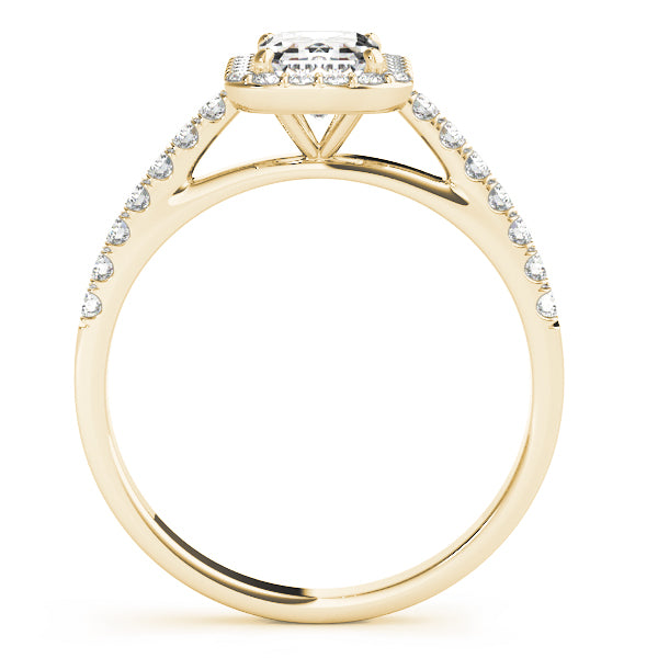Emerald Cut Halo Engagement Ring