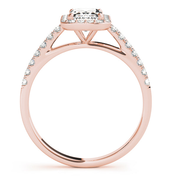 Emerald Cut Halo Engagement Ring