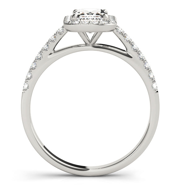 Emerald Cut Halo Engagement Ring