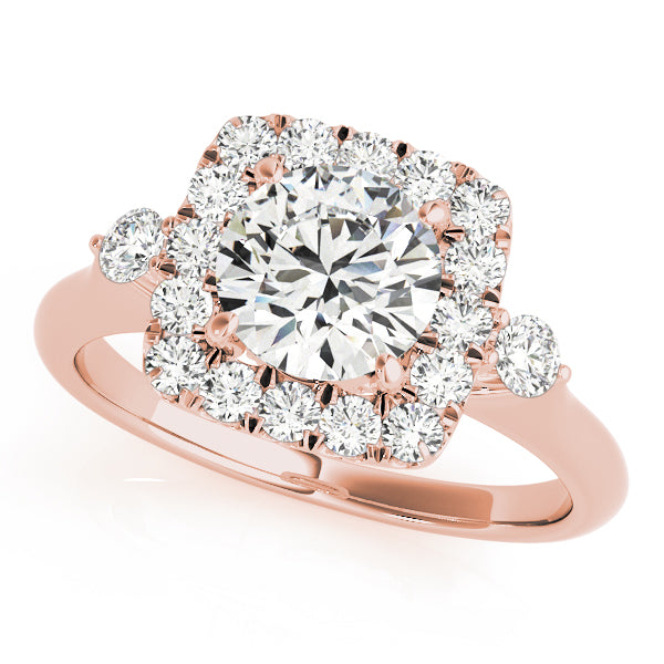 Round Halo Cluster Engagement Ring