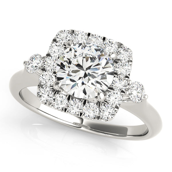 Round Halo Cluster Engagement Ring