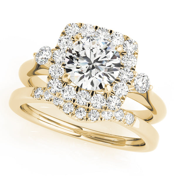 Round Halo Cluster Engagement Ring