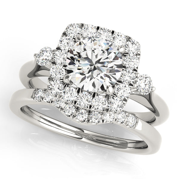 Round Halo Cluster Engagement Ring