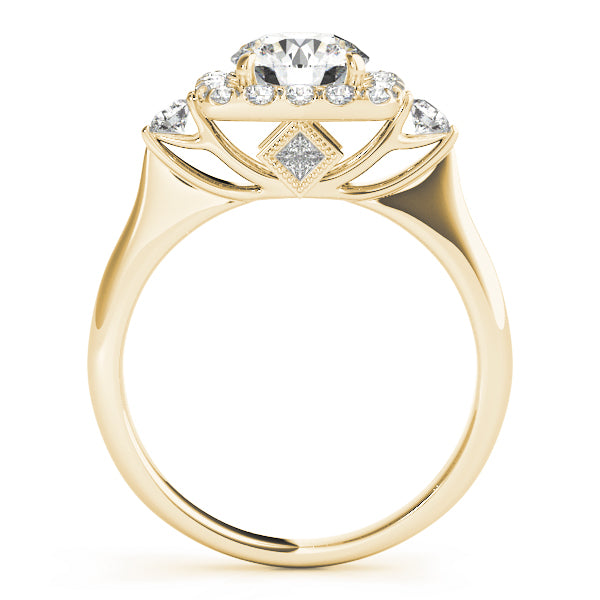Round Halo Cluster Engagement Ring
