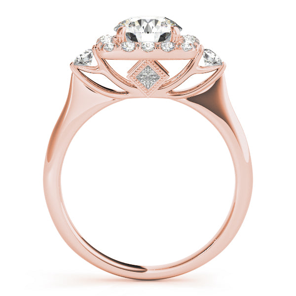 Round Halo Cluster Engagement Ring