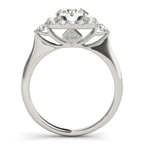 Round Halo Cluster Engagement Ring