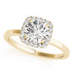 Cushion Shaped Halo Round Engagement Ring