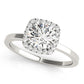 Cushion Shaped Halo Round Engagement Ring