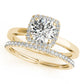 Cushion Shaped Halo Round Engagement Ring