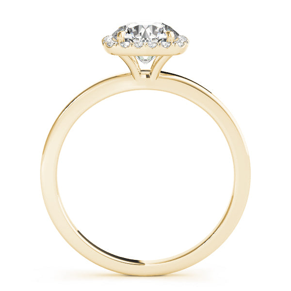 Cushion Shaped Halo Round Engagement Ring
