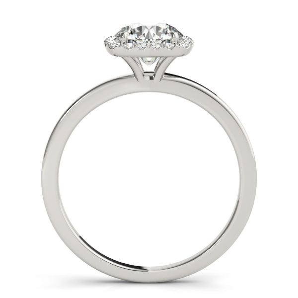 Cushion Shaped Halo Round Engagement Ring