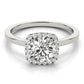 Cushion Shaped Halo Round Engagement Ring