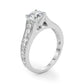 Single Row Prong Milgrain Engagement Ring