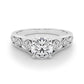 Single Row Prong Milgrain Engagement Ring