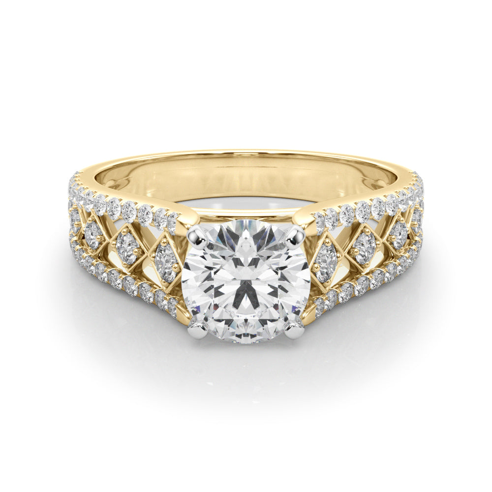 Multirow Cathedral Engagement Rings