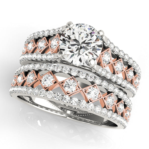 Multirow Cathedral Engagement Rings