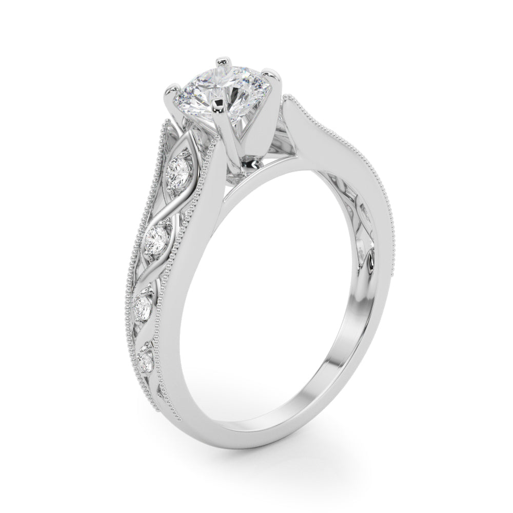 Single Row Prong Set Engagement Rings