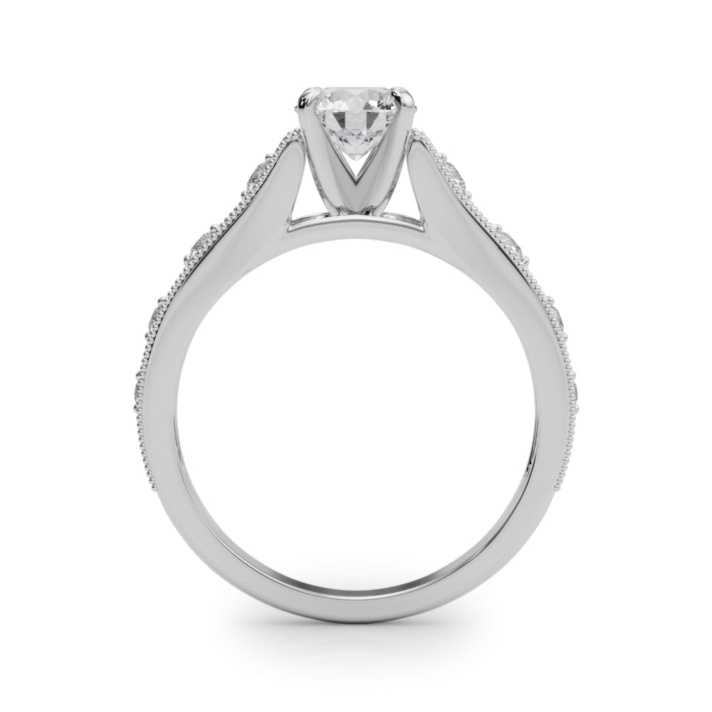 Single Row Prong Set Engagement Rings