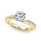 Single Row Channel Set Engagement Ring