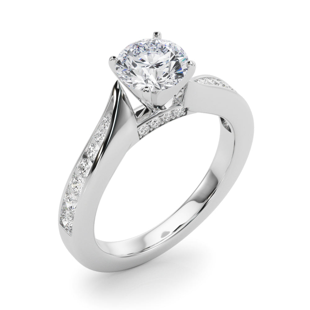 Single Row Channel Set Engagement Ring