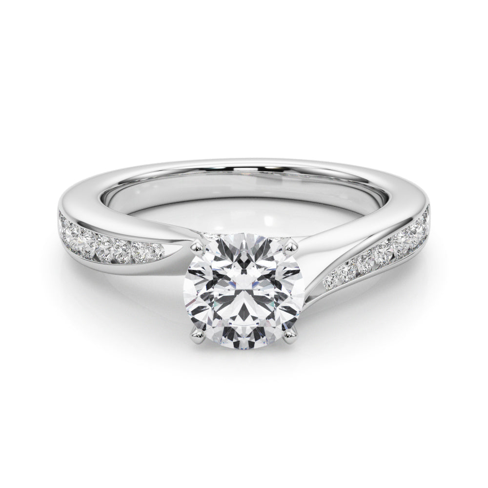 Single Row Channel Set Engagement Ring