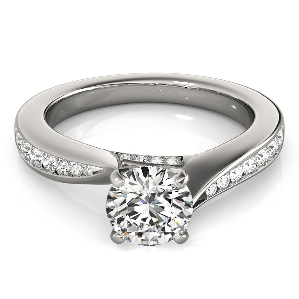 Single Row Channel Set Engagement Ring