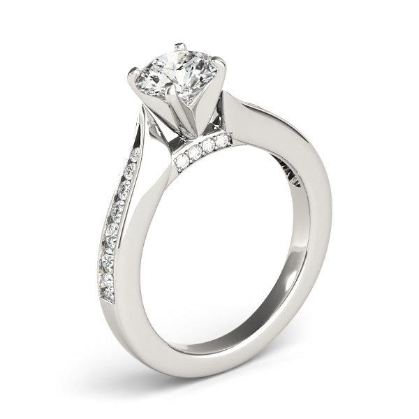 Single Row Channel Set Engagement Ring
