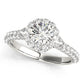 Multirow Pavé Halo Engagement Ring