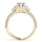 Multirow Pavé Halo Engagement Ring