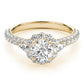 Multirow Pavé Halo Engagement Ring