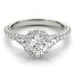 Multirow Pavé Halo Engagement Ring