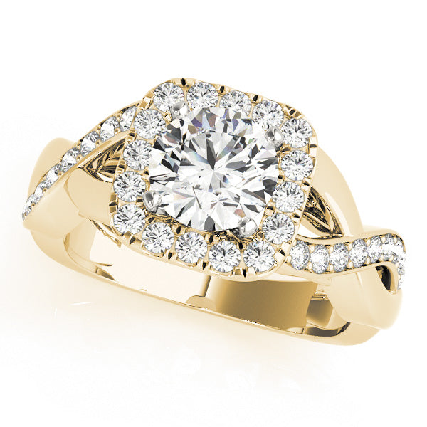 Twisted Shank Halo Engagement Rings