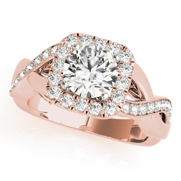 Twisted Shank Halo Engagement Rings