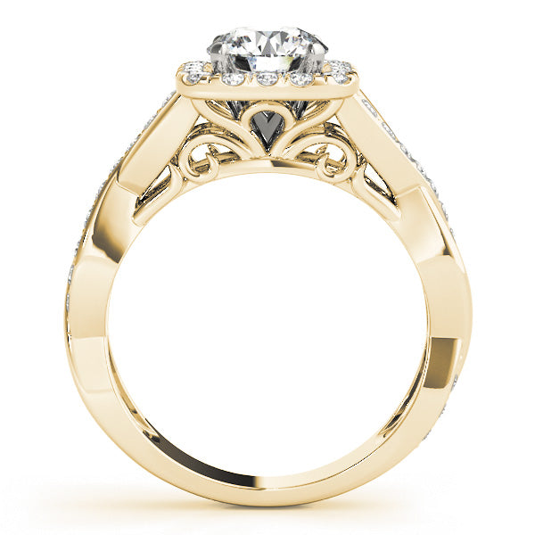 Twisted Shank Halo Engagement Rings