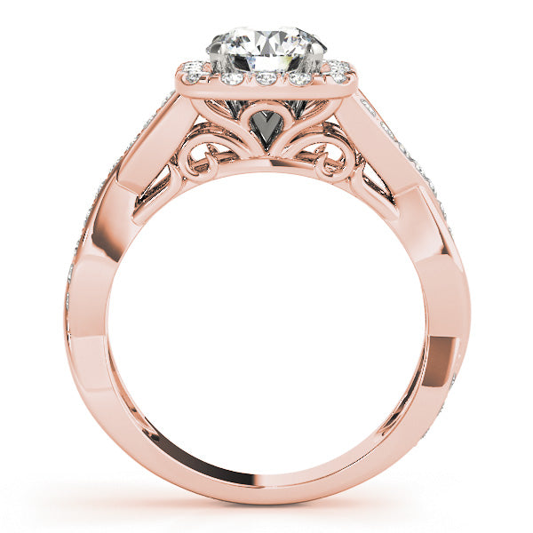 Twisted Shank Halo Engagement Rings