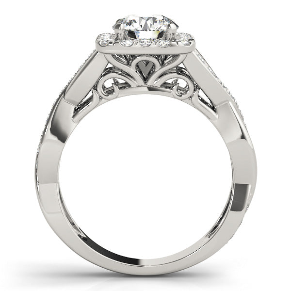 Twisted Shank Halo Engagement Rings