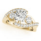 3-Stone Bypass Twisted Prong Engagement Ring