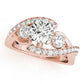 3-Stone Bypass Twisted Prong Engagement Ring