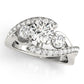 3-Stone Bypass Twisted Prong Engagement Ring