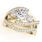 3-Stone Bypass Twisted Prong Engagement Ring