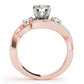 3-Stone Bypass Twisted Prong Engagement Ring