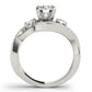 3-Stone Bypass Twisted Prong Engagement Ring