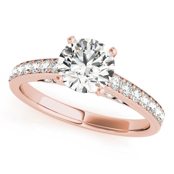 Single Row Prong Set Engagement Ring
