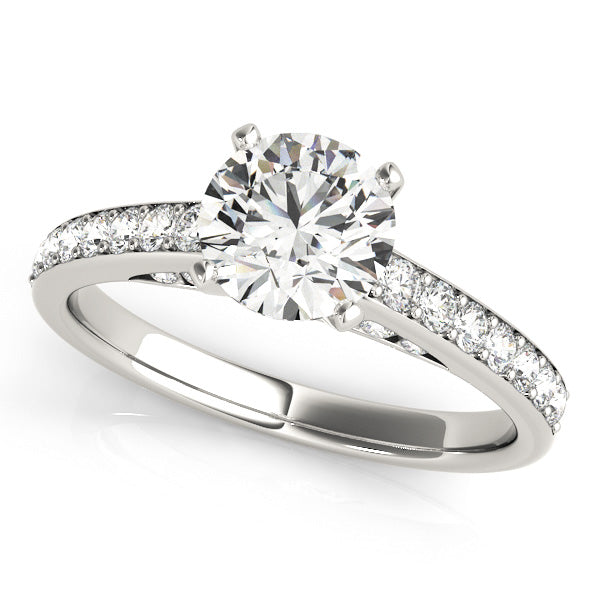 Single Row Prong Set Engagement Ring