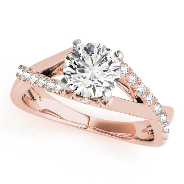 Double Row Split Shank Cathedral Engagement Ring