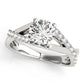 Double Row Split Shank Cathedral Engagement Ring