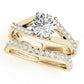 Double Row Split Shank Cathedral Engagement Ring